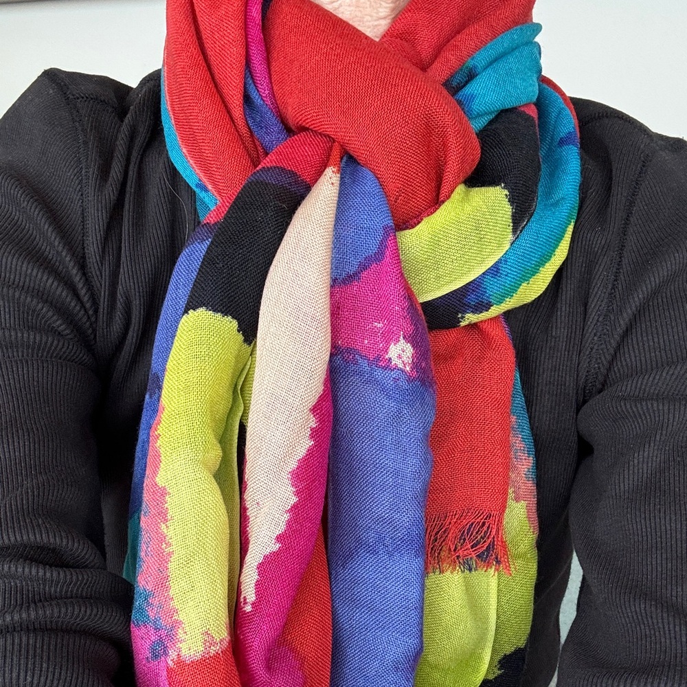 kate spade Multicolor Red Blue Purple Scarf